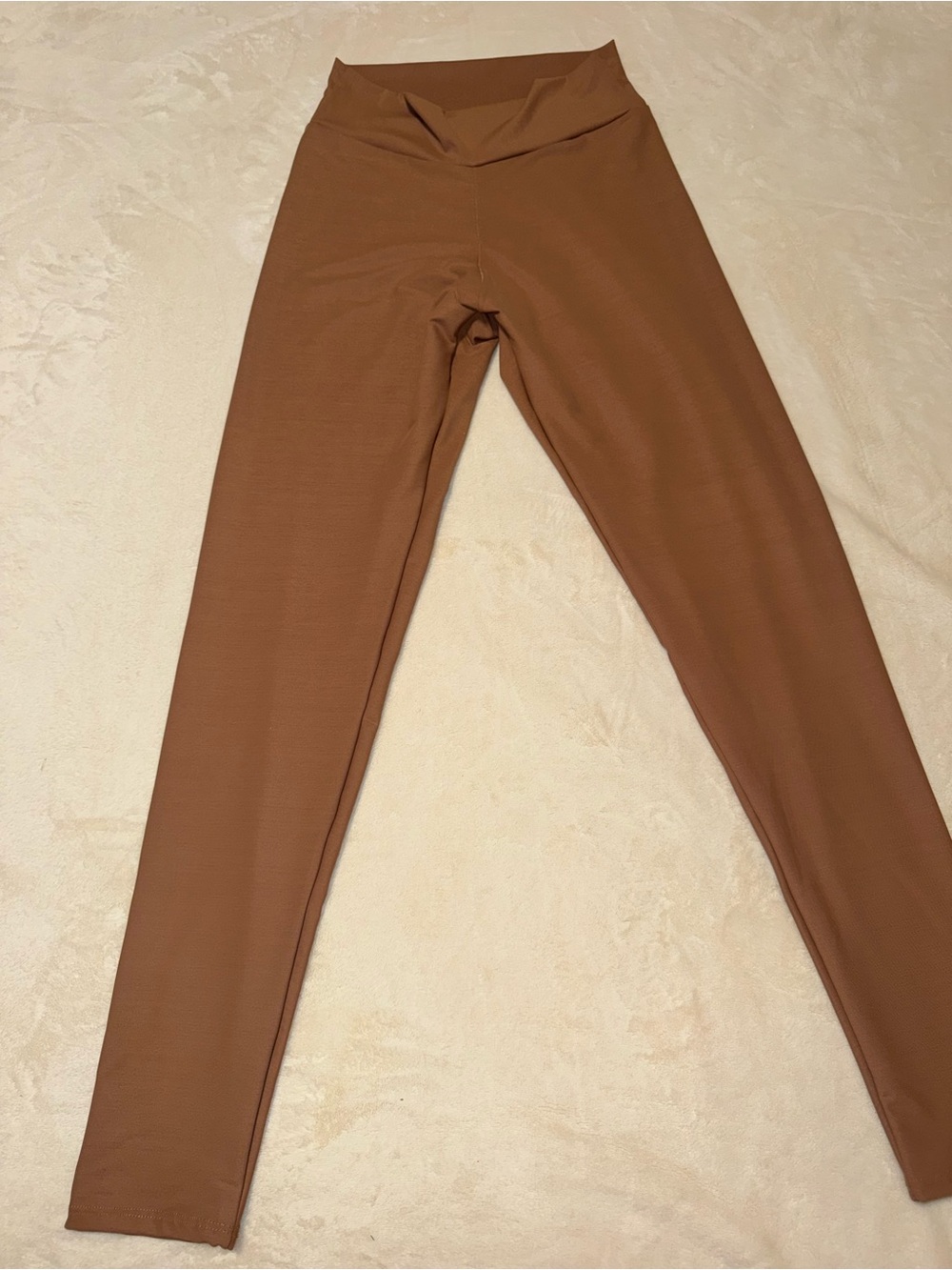 High-Rise Brown Double Layer Anti Cellulite leggings
